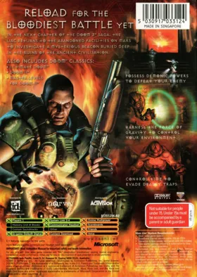 Doom 3 Resurrection of Evil (USA) box cover back